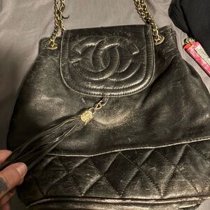 Chanel Black Quilted Leather Shoulder Bag